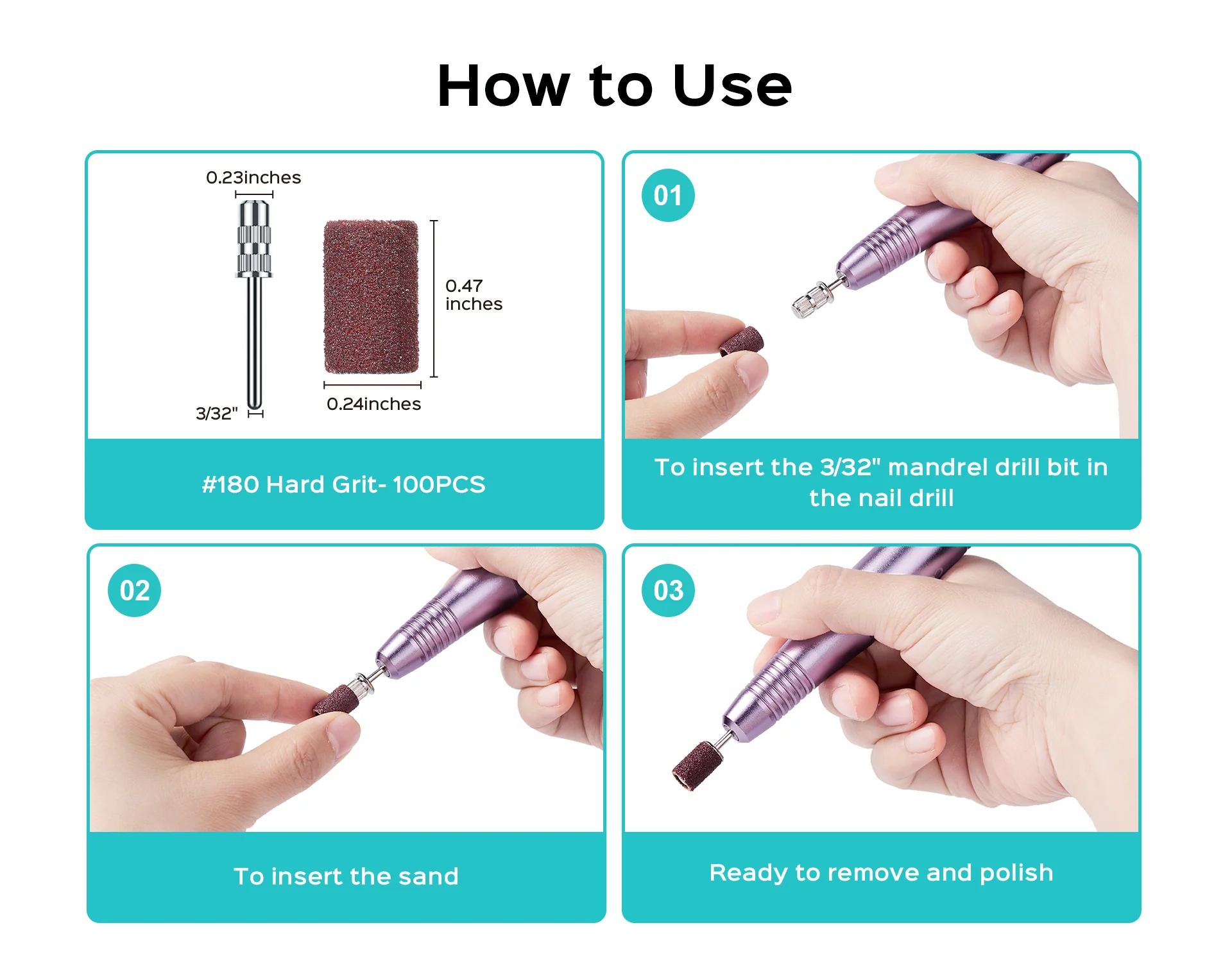 101 Nail Drill Bits Sanding Bands - Image 7