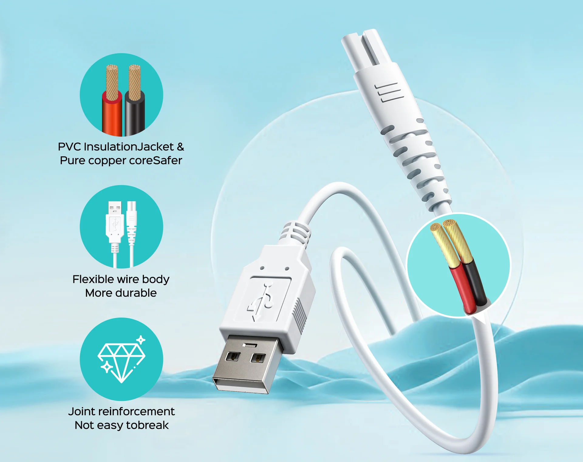 8-shaped port charging cable for dental flosser - Image 3