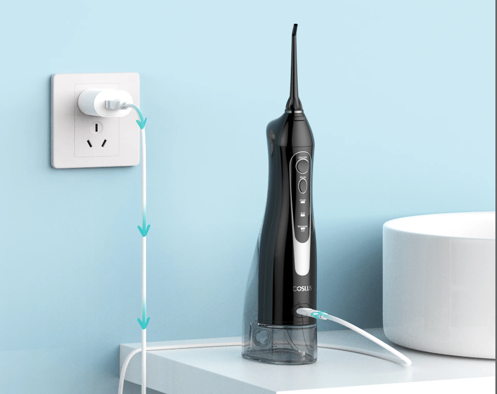8-shaped port charging cable for dental flosser - Image 5
