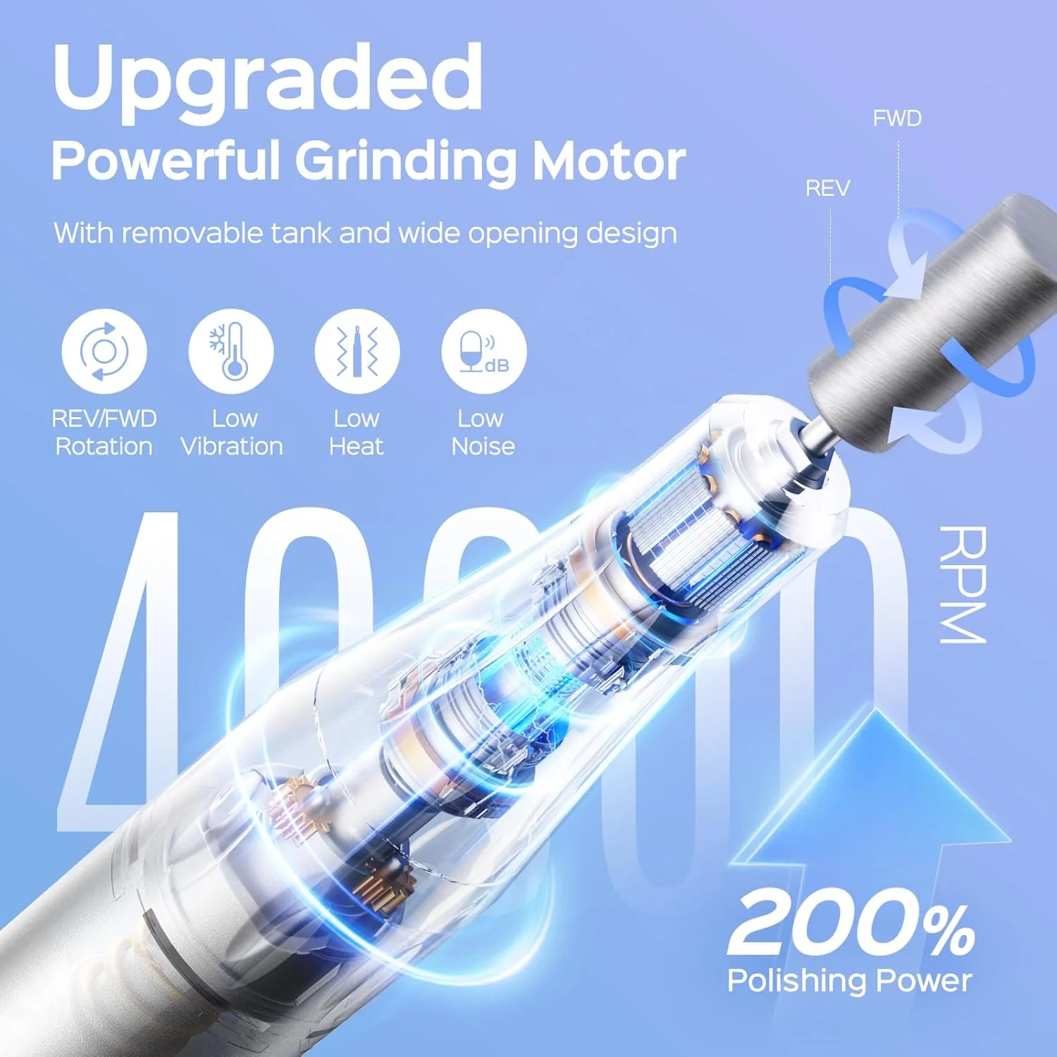 COSLUS (E51) Rechargeable Electric Nail Drill - Image 6